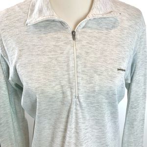 Patagonia Apilene Women Gray Long Sleeve 1/4 Zip Pullover lightweight Medium